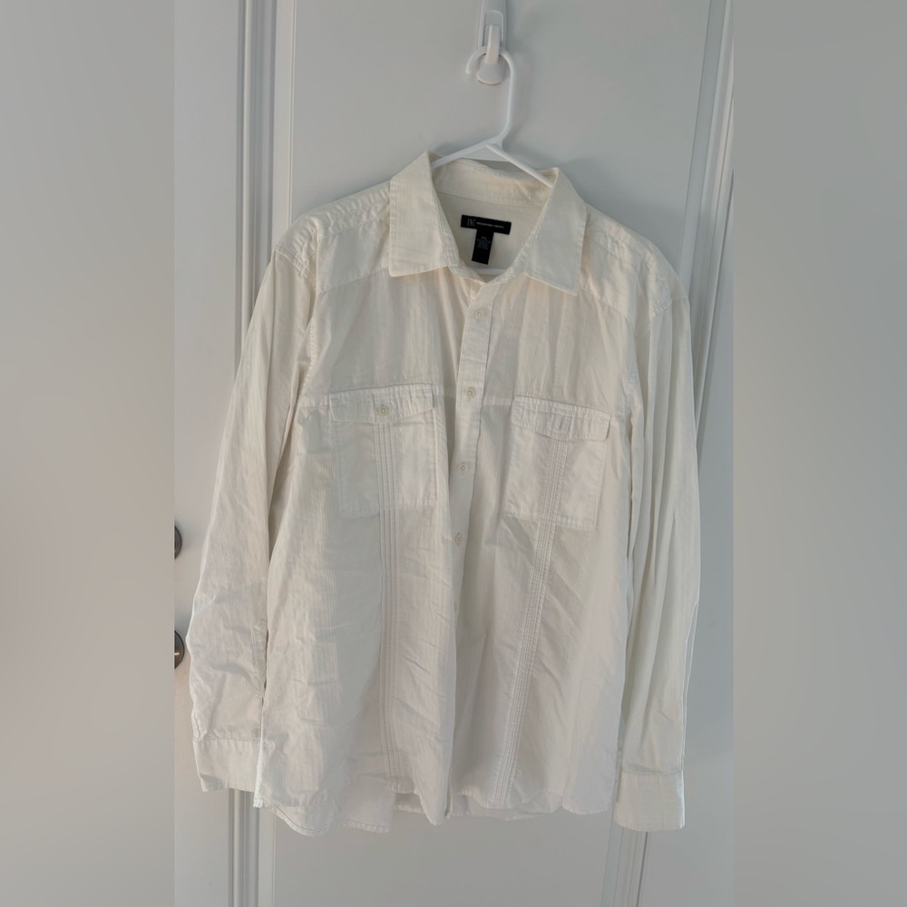 INC International Concepts White Cotton Shirt